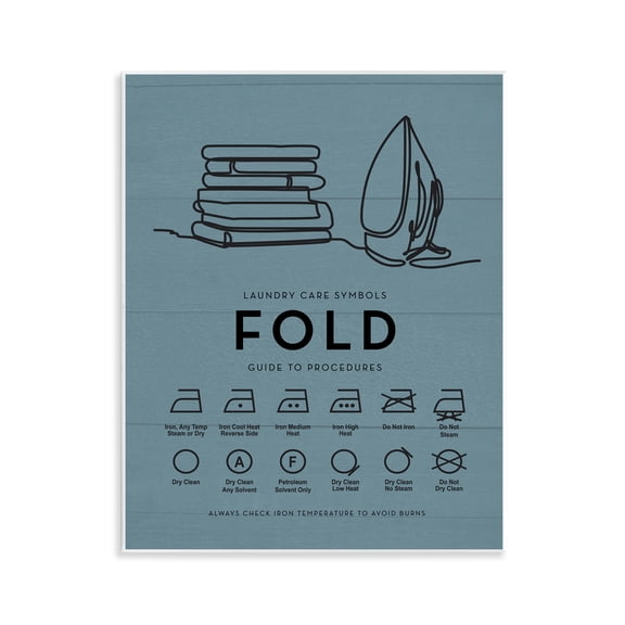Stupell Industries Laundry Fold & Iron Chart Country Charm Painting Unframed Art Print Wall Art, 11 x 14
