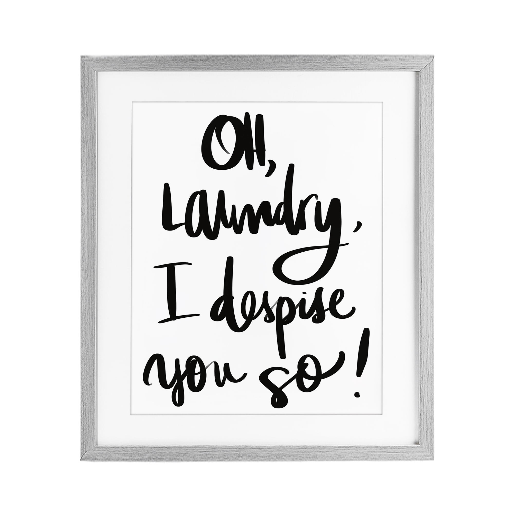 Stupell Industries Laundry I Despise You Gray Framed Print Under Glass, design by SD Graphics Studio