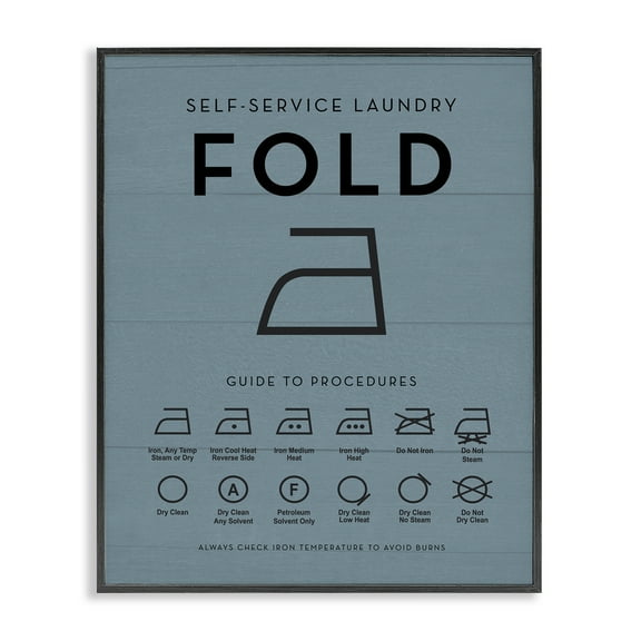 Stupell Industries Laundry Ironing Helpful Chart Country Charm Painting Black Framed Art Print Wall Art, 11 x 14