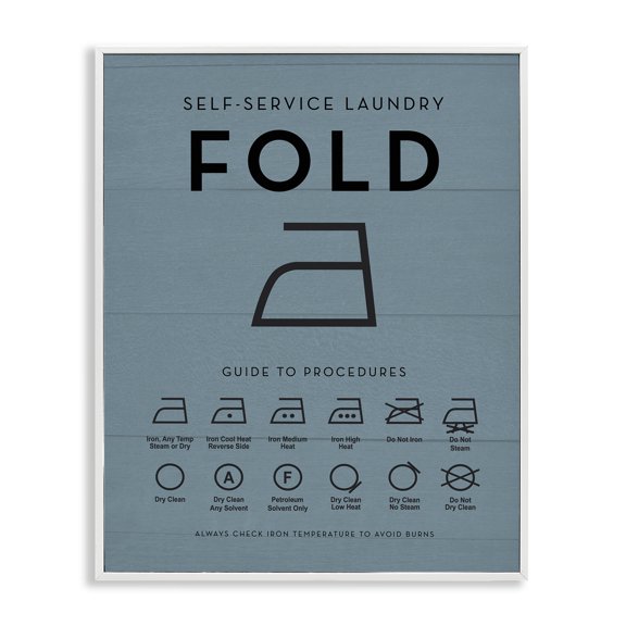 Stupell Industries Laundry Ironing Helpful Chart Country Charm Painting White Framed Art Print Wall Art, 24 x 30