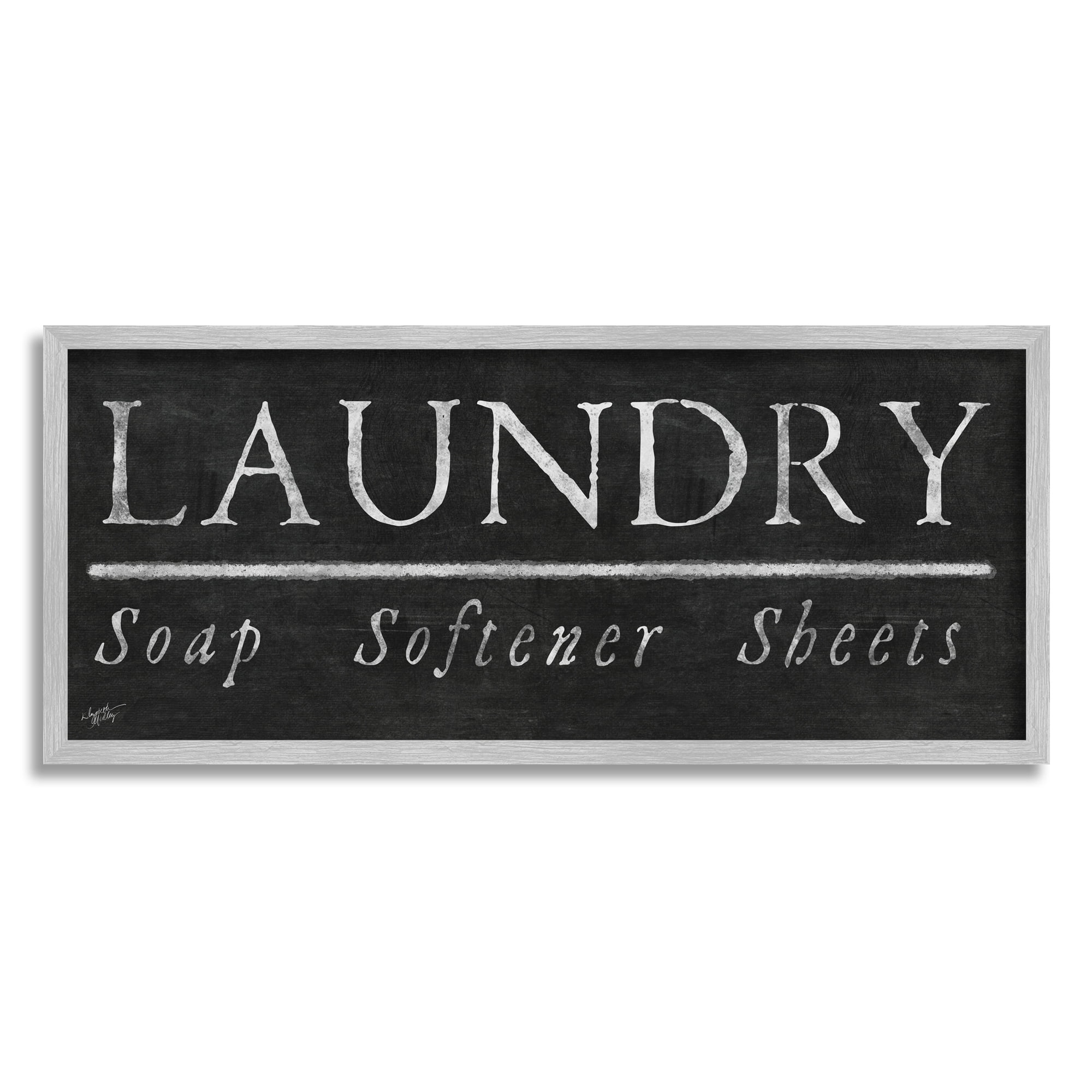 Stupell Industries Laundry Materials Black Rustic Chalkboard Signage Graphic Art Gray Framed Art Print Wall Art, Design by Elizabeth Medley