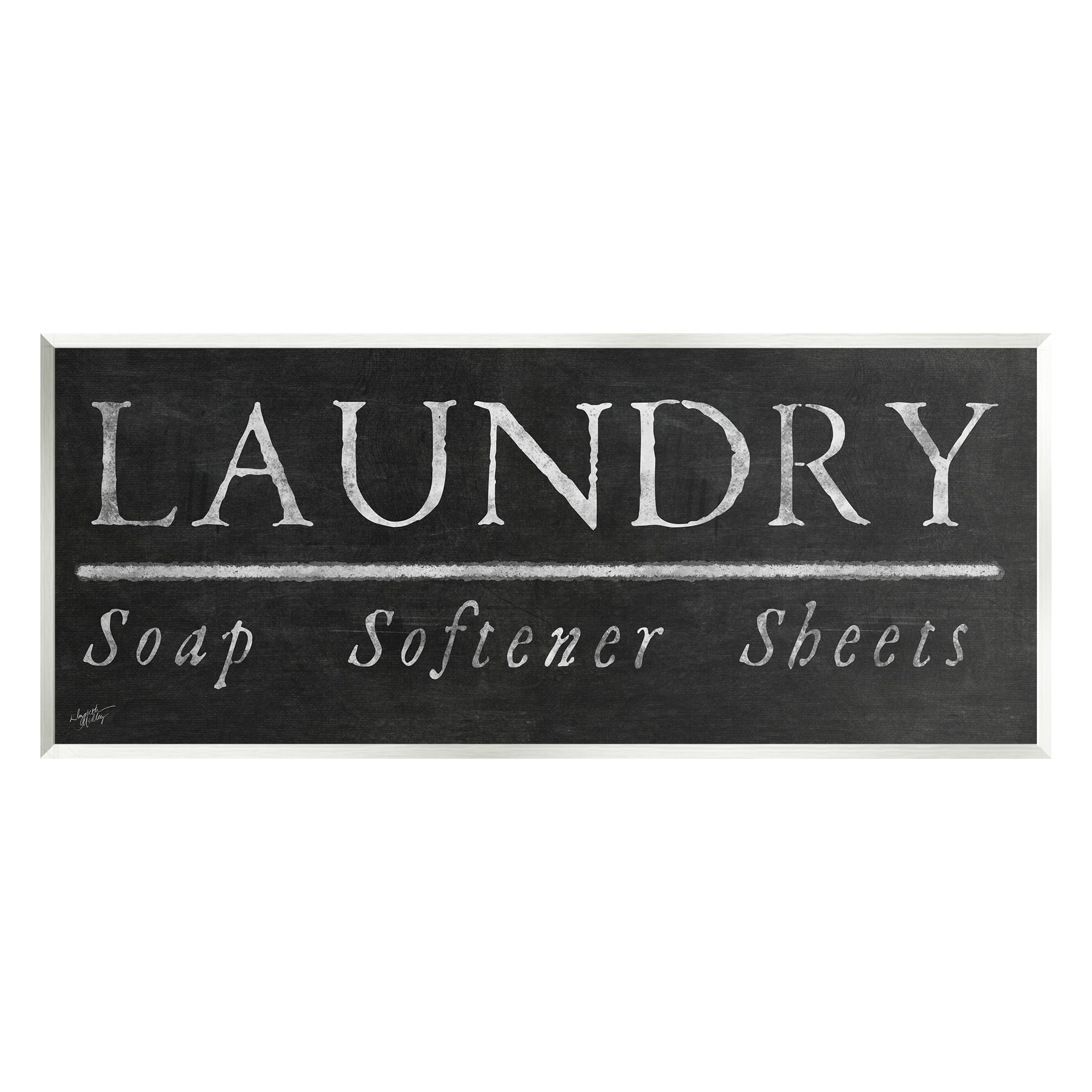 Stupell Industries Laundry Materials Black Rustic Chalkboard Signage Graphic Art Unframed Art Print Wall Art, Design by Elizabeth Medley