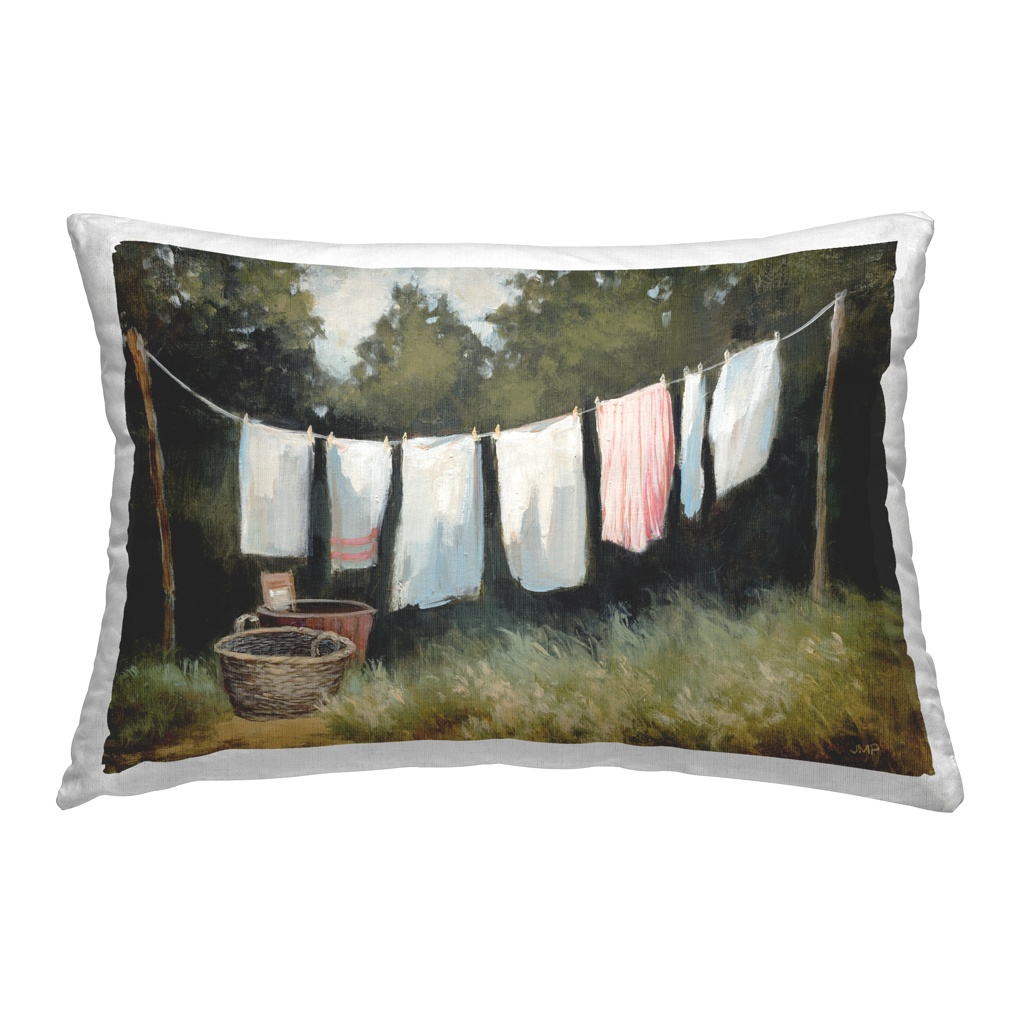 Stupell Industries Laundry Out To Dry Decorative Printed Throw Pillow Design by Julia Purinton.