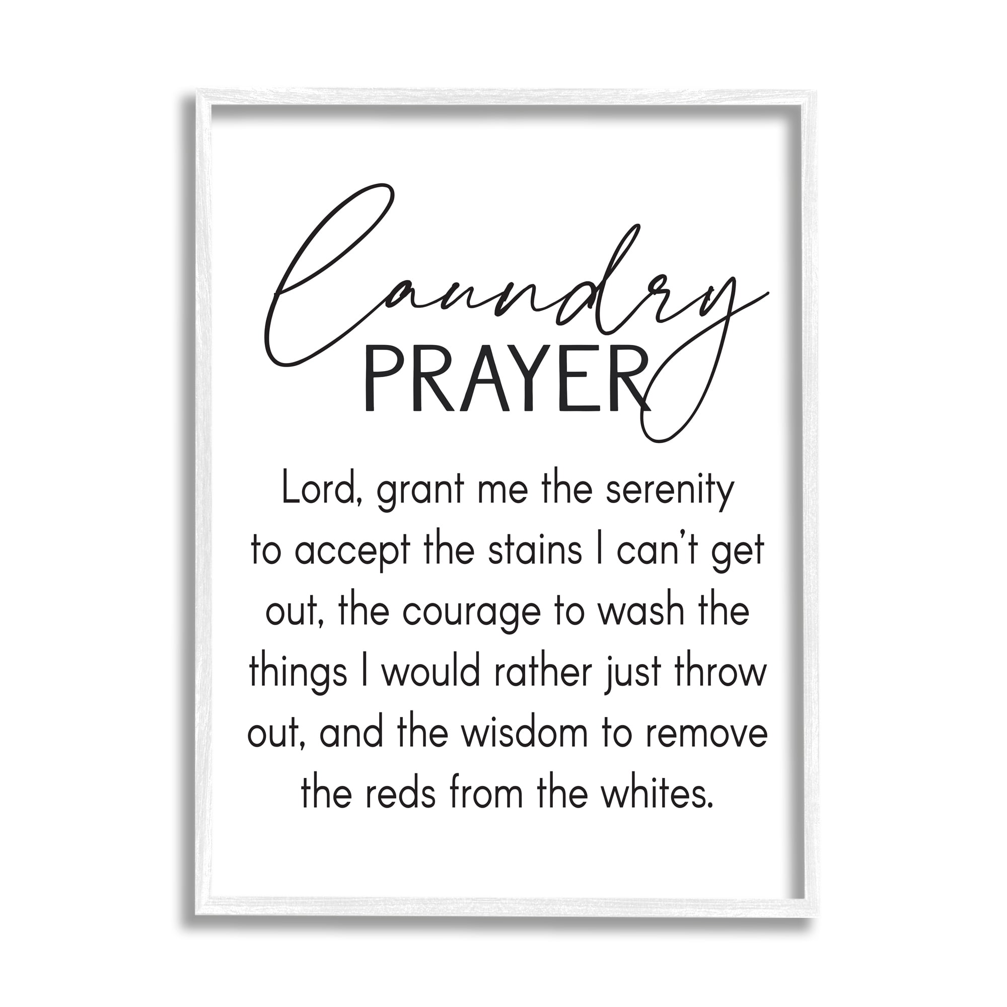 Stupell Industries Laundry Prayer Faith Based Sentiment Home Cleaning Parody, 11 x 14, Designed by Lettered and Lined