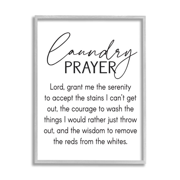 Stupell Industries Laundry Prayer Faith Based Sentiment Home Cleaning Parody, 16 x 20, Designed by Lettered and Lined