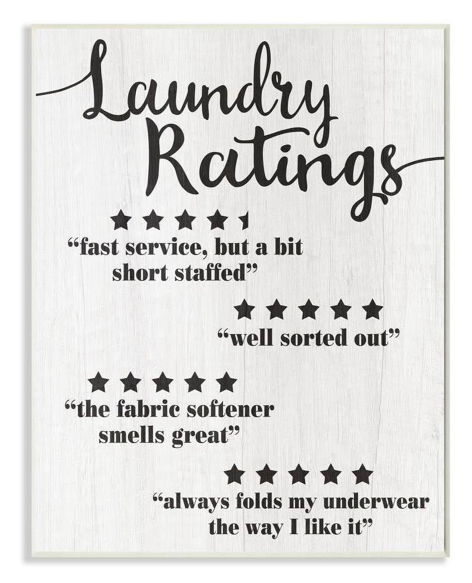 Stupell Industries Laundry Rating Five Star Bathroom Funny Word Design Wall Plaque by Daphne Polselli