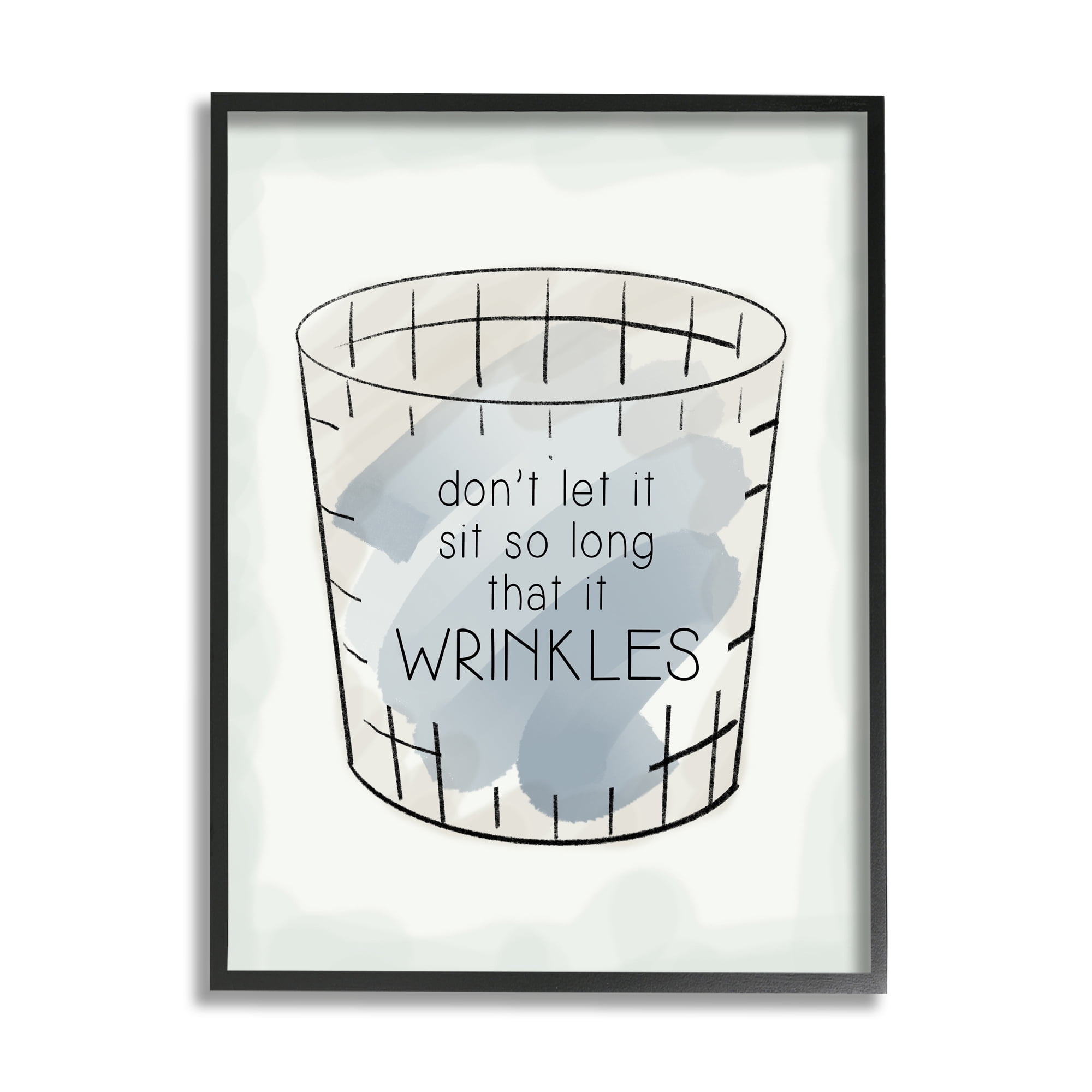 Stupell Industries Laundry Reminder Phrase Typography Painting Black Framed Art Print Wall Art, 24 x 30