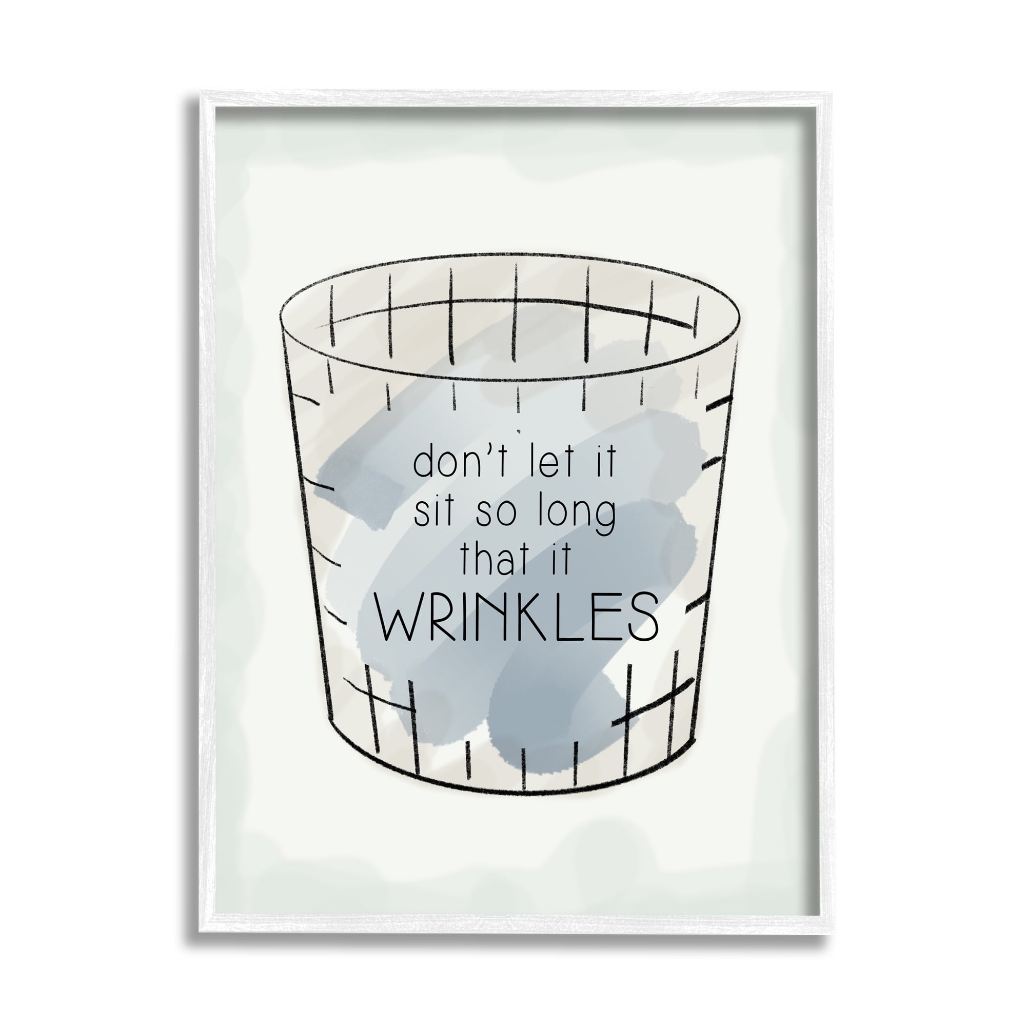 Stupell Industries Laundry Reminder Phrase Typography Painting White Framed Art Print Wall Art, 16 x 20