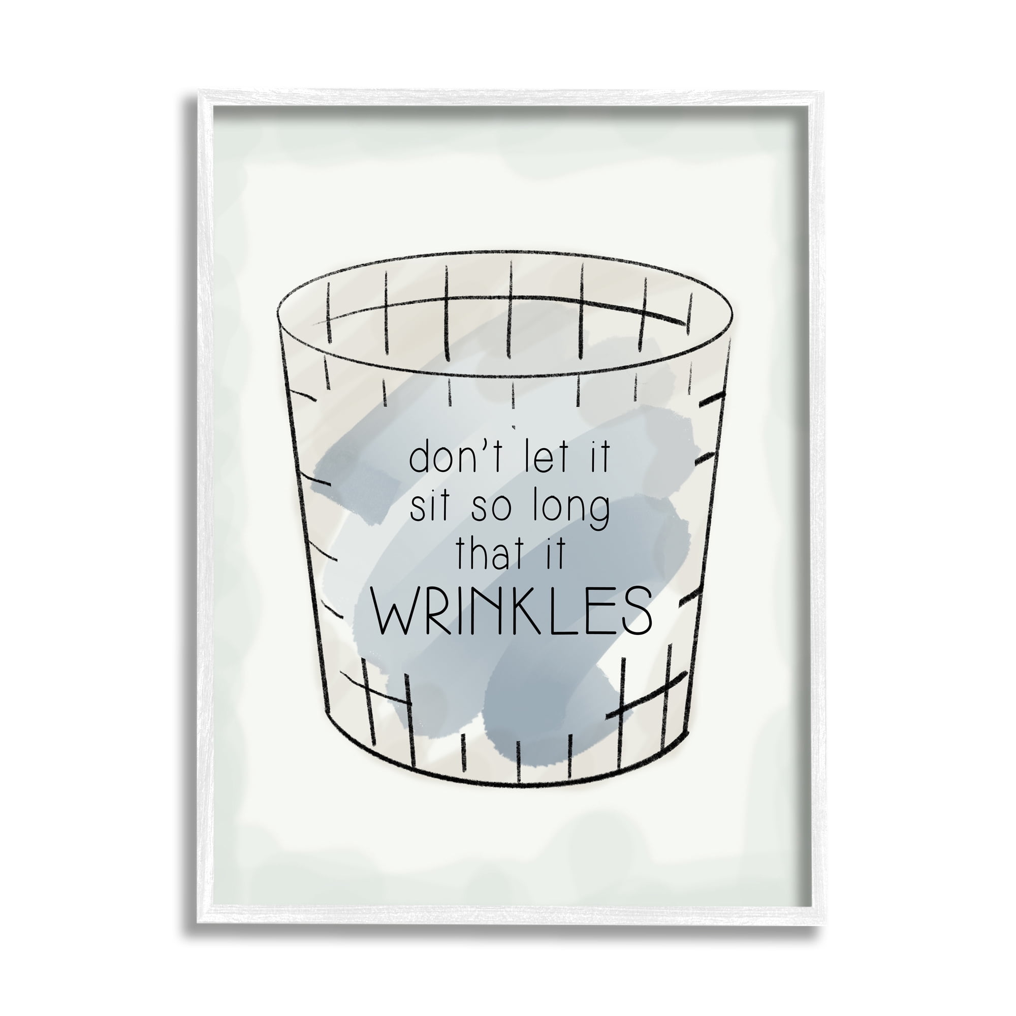 Stupell Industries Laundry Reminder Phrase Typography Painting White Framed Art Print Wall Art, 24 x 30