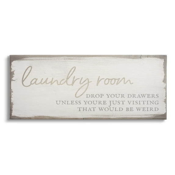 Stupell Industries Laundry Room Drop Your Drawers Distressed Borders,48 x 20, Design by Daphne Polselli