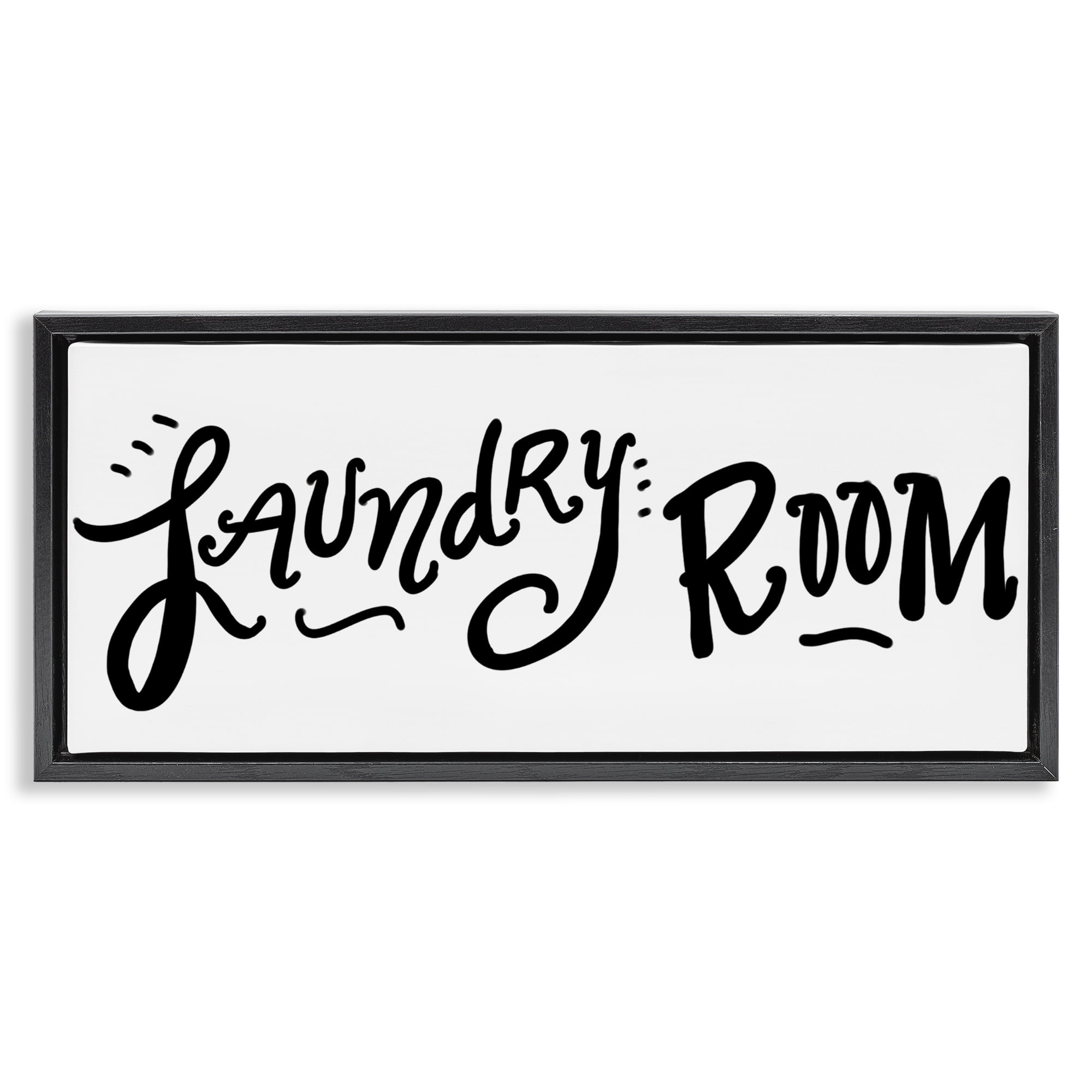 Stupell Industries Laundry Room Fun Typography Black Framed Floater Canvas Wall Art, design by SD Graphics Studio