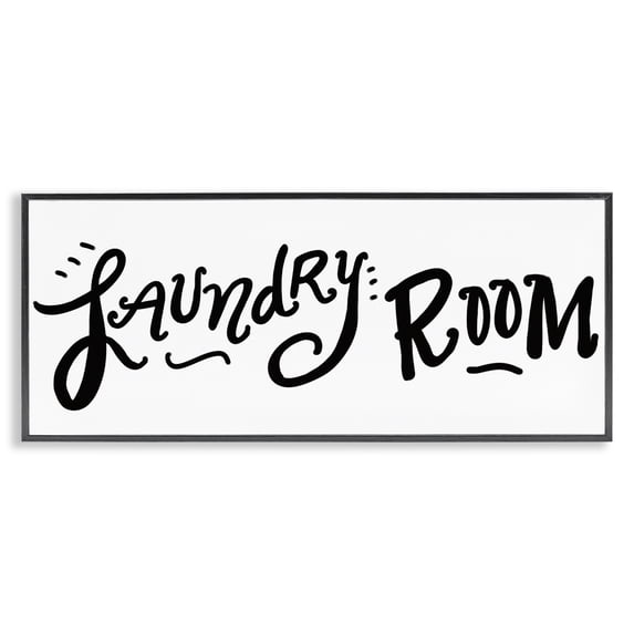 Stupell Industries Rustic Lodge Laundry Room Fun Typography Black Framed Giclee Art, 30 x 13, by SD Graphics Studio