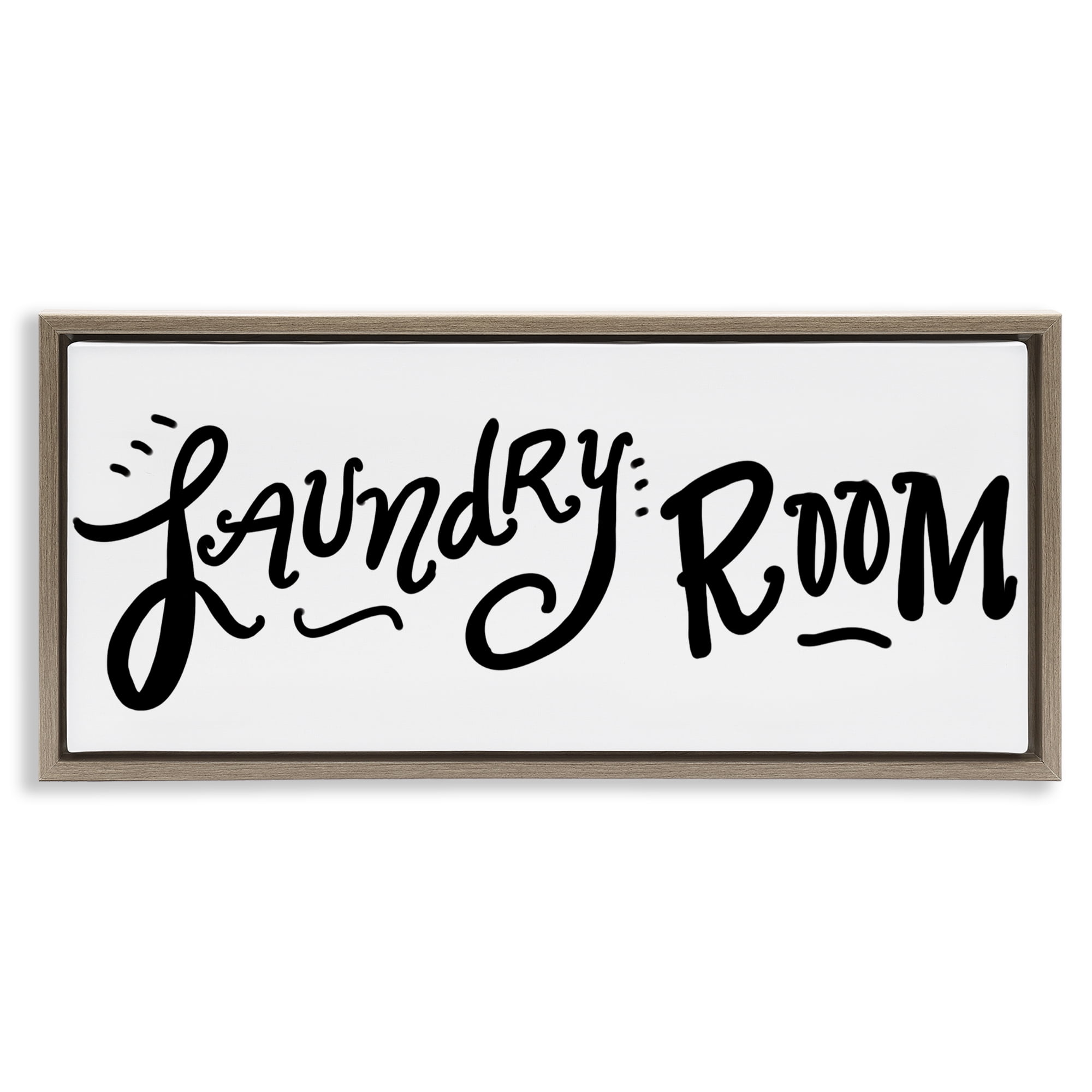 Stupell Industries Laundry Room Fun Typography Brown Framed Floater Canvas Wall Art, design by SD Graphics Studio