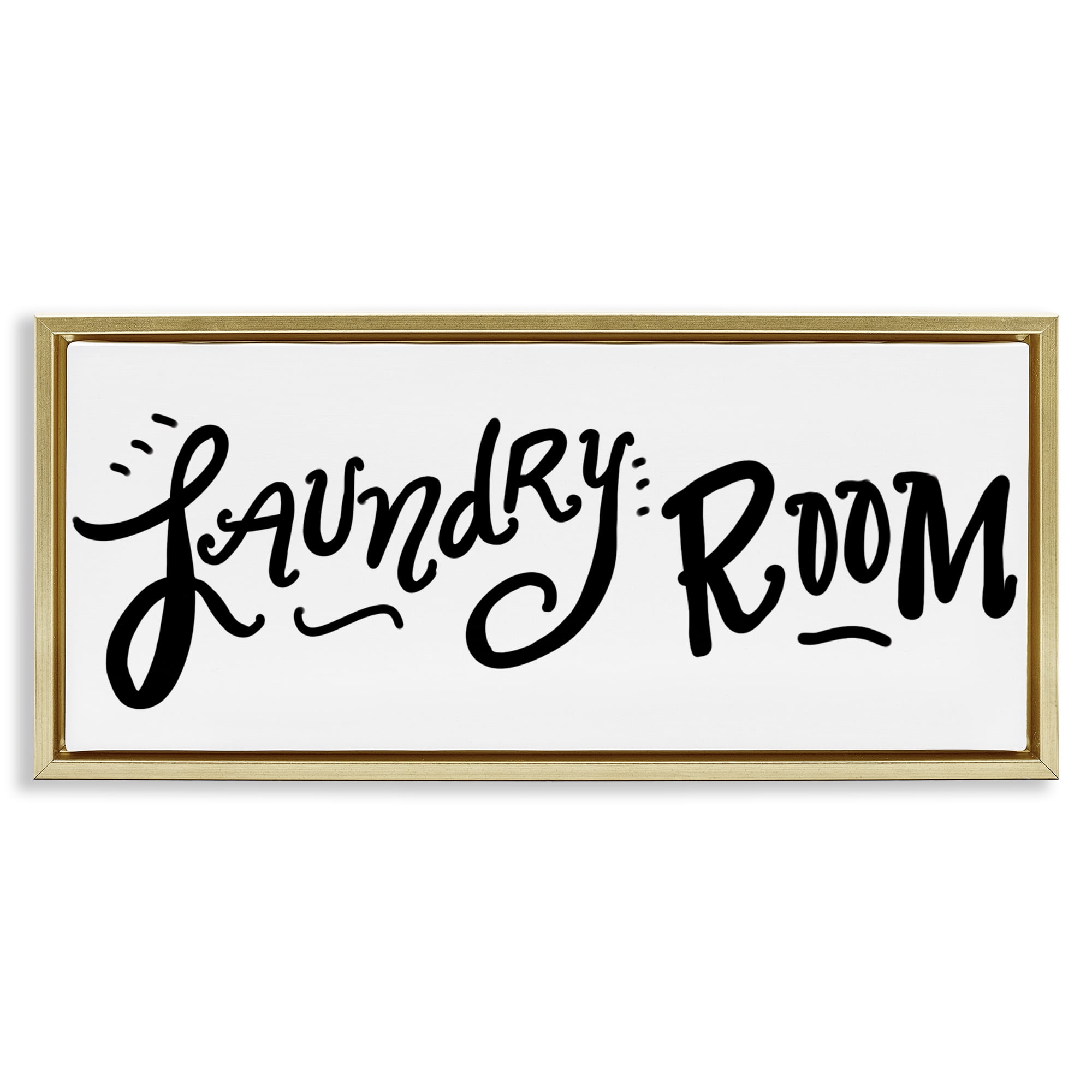 Stupell Industries Laundry Room Fun Typography Gold Framed Floater Canvas Wall Art, design by SD Graphics Studio