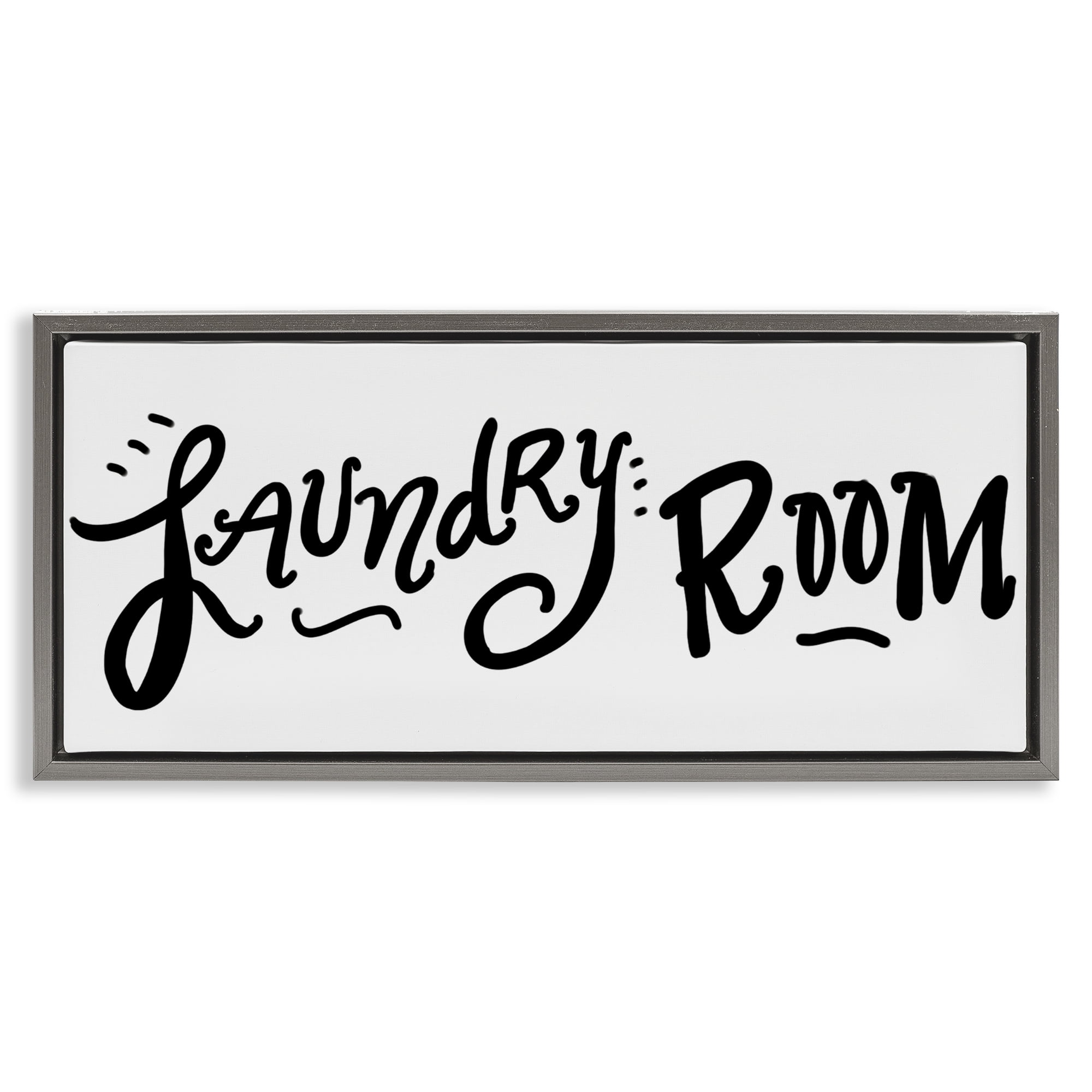 Stupell Industries Laundry Room Fun Typography Gray Framed Floater Canvas Wall Art, design by SD Graphics Studio