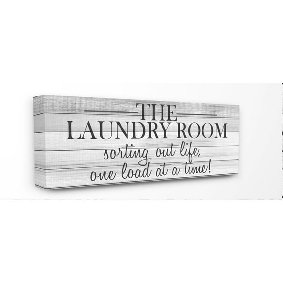Stupell Industries Laundry Room Funny Word Bathroom Black And White Design Canvas Wall Art by Kimberly Allen