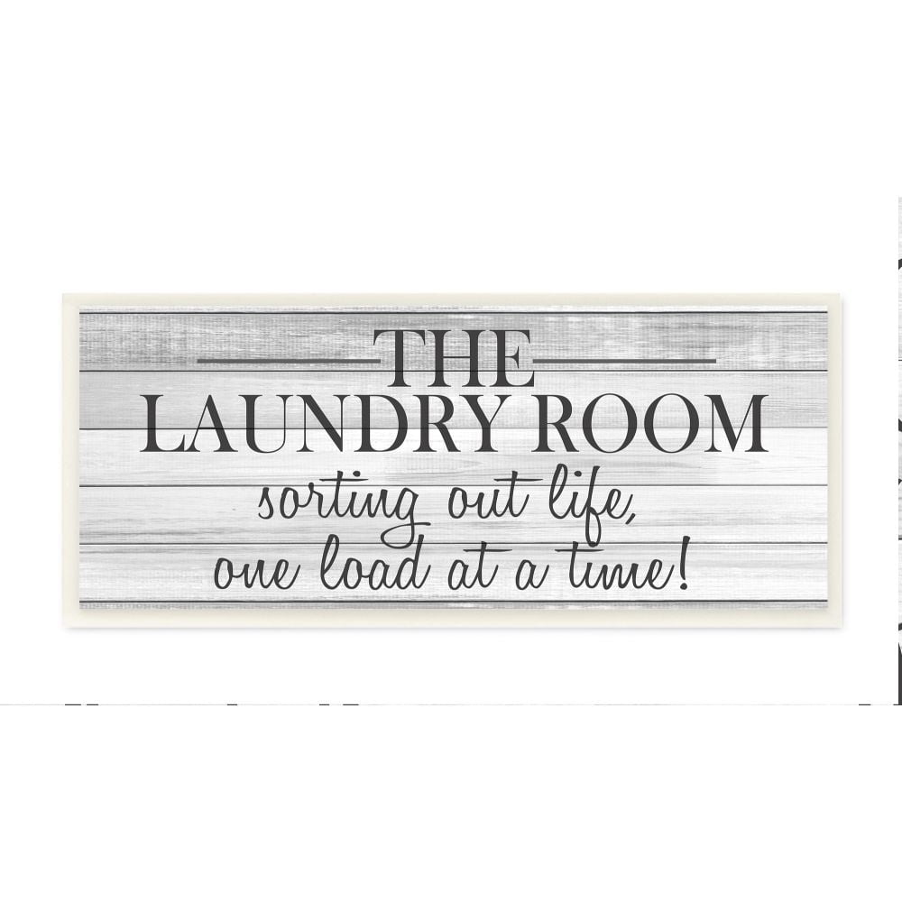 Stupell Industries Laundry Room Funny Word Bathroom Black And White Design Wall Plaque Art by Kimberly Allen