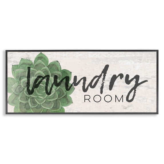 Stupell Industries Laundry Room Green Succulent Soft Textured Paper Look, 13 x 30,Design by Jessica Mundo