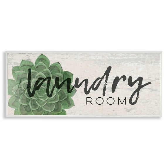 Stupell Industries Laundry Room Green Succulent Soft Textured Paper Look, 13 x 30,Design by Jessica Mundo