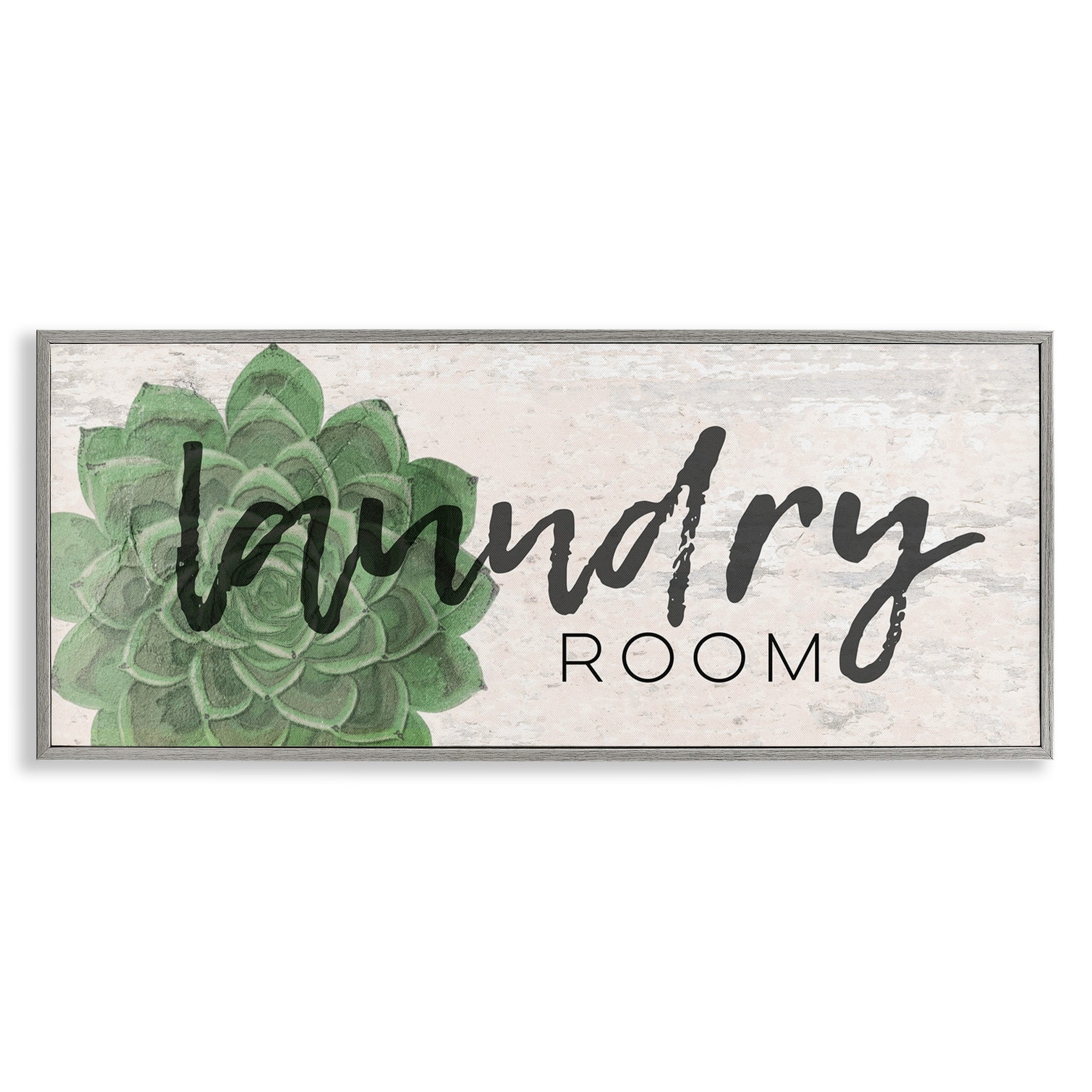 Stupell Industries Laundry Room Green Succulent Soft Textured Paper Look, 13 x 30,Design by Jessica Mundo