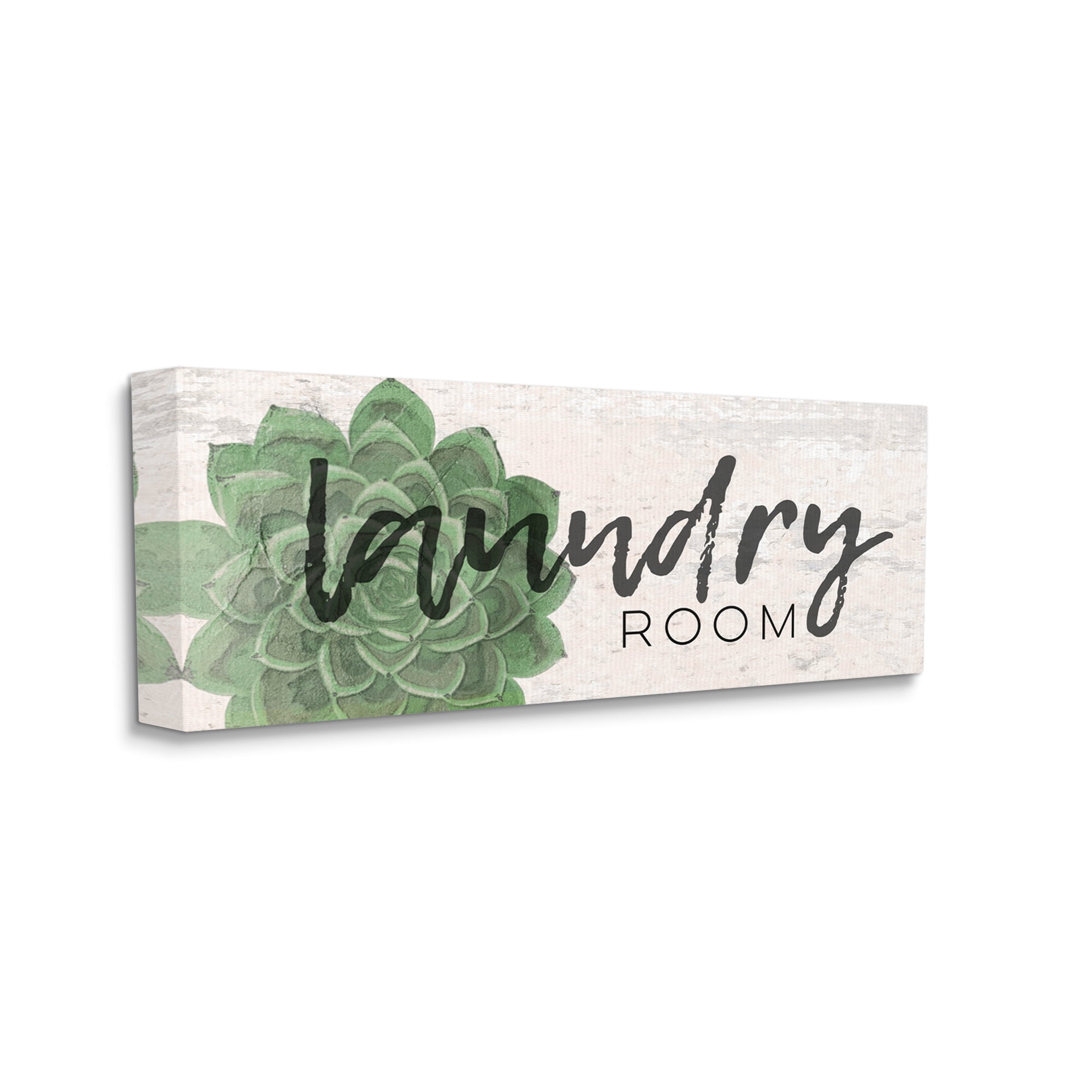 Stupell Industries Laundry Room Green Succulent Soft Textured Paper Look, 17 x 40,Design by Jessica Mundo