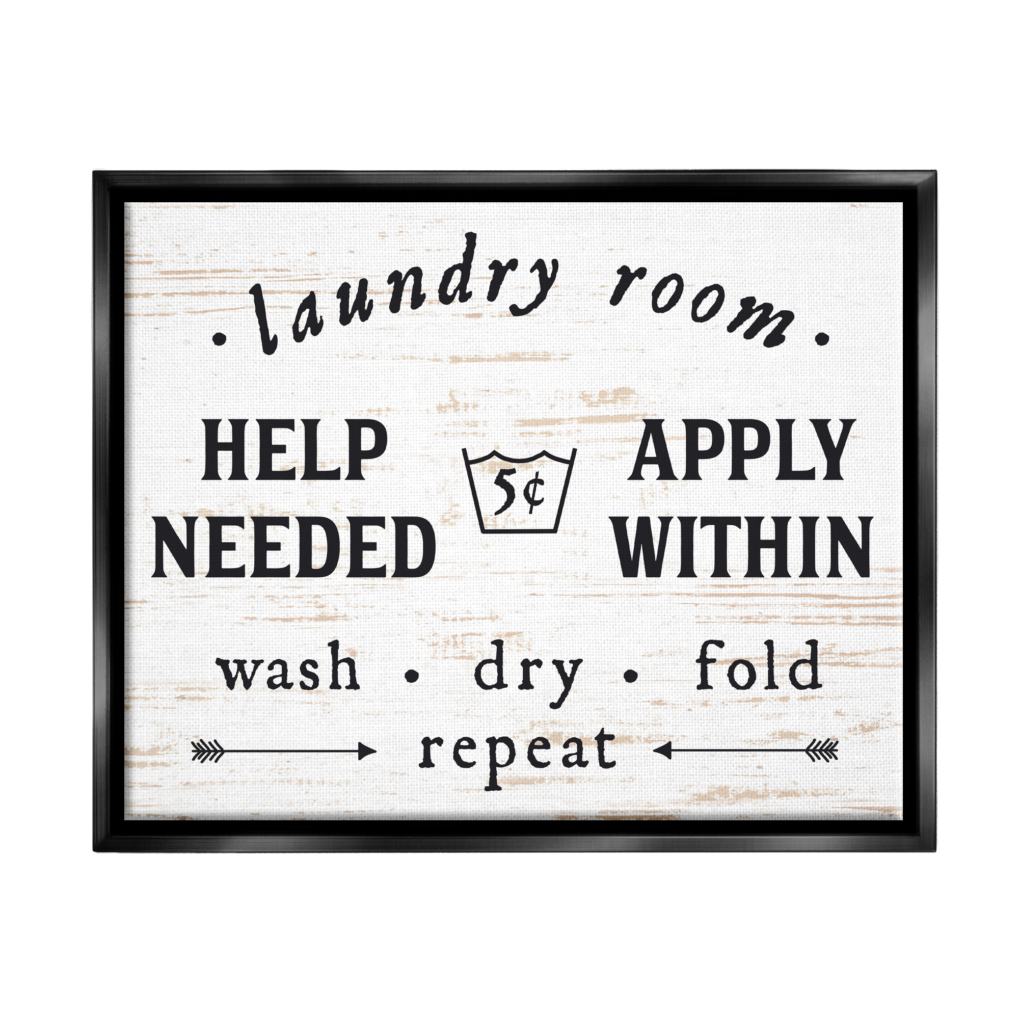 Stupell Industries Laundry Room Help Needed Apply Within Jet Black ...
