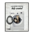 thumbnail image 1 of Stupell Industries Laundry Room Help Wanted Quotes and Sayings Painting Black Framed Art Print Wall Art, 16 x 20, 1 of 8