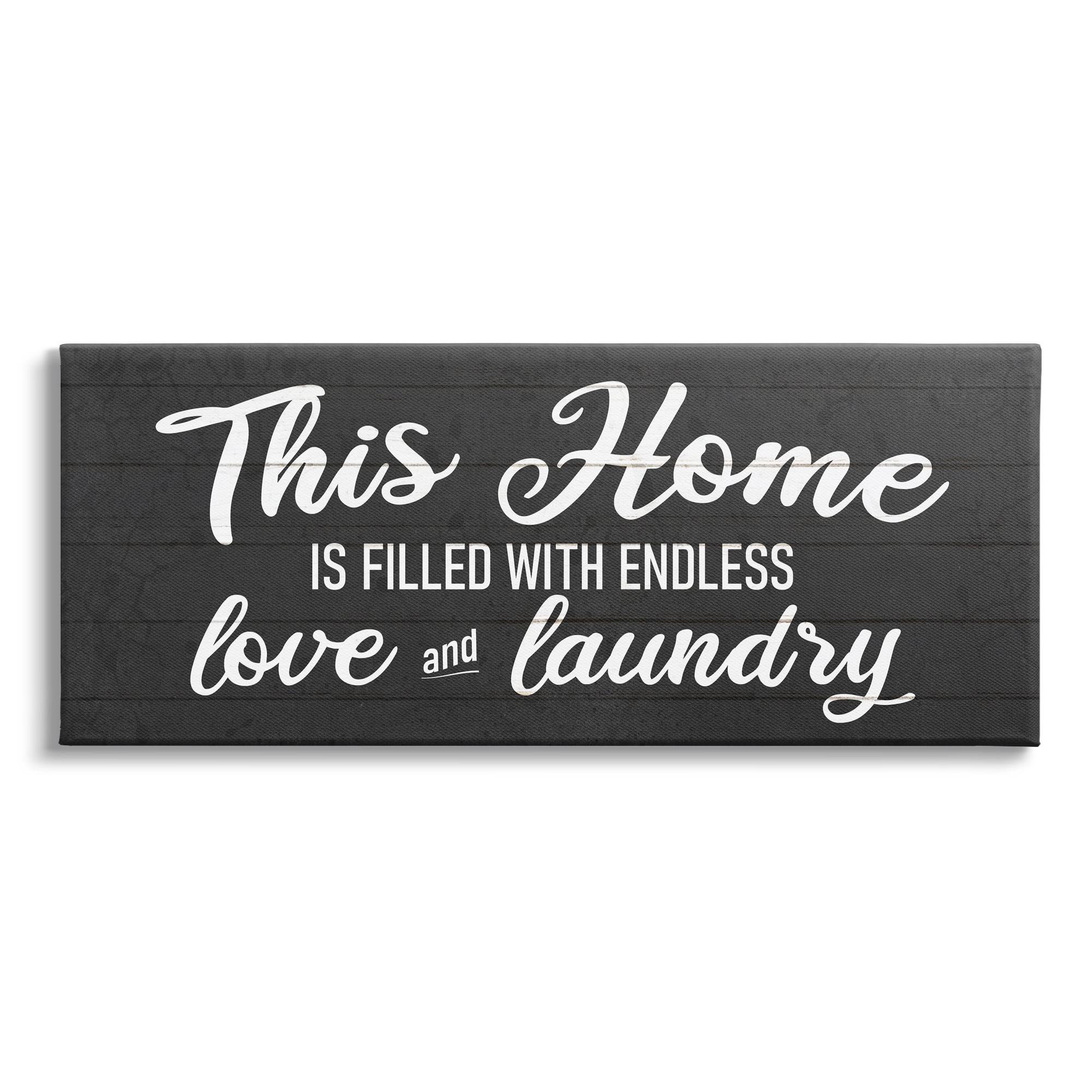 Stupell Industries Laundry Room Home Text Sign Typography Rustic Design Canvas Wall Art, 30 x 13, Design by Kim Allen