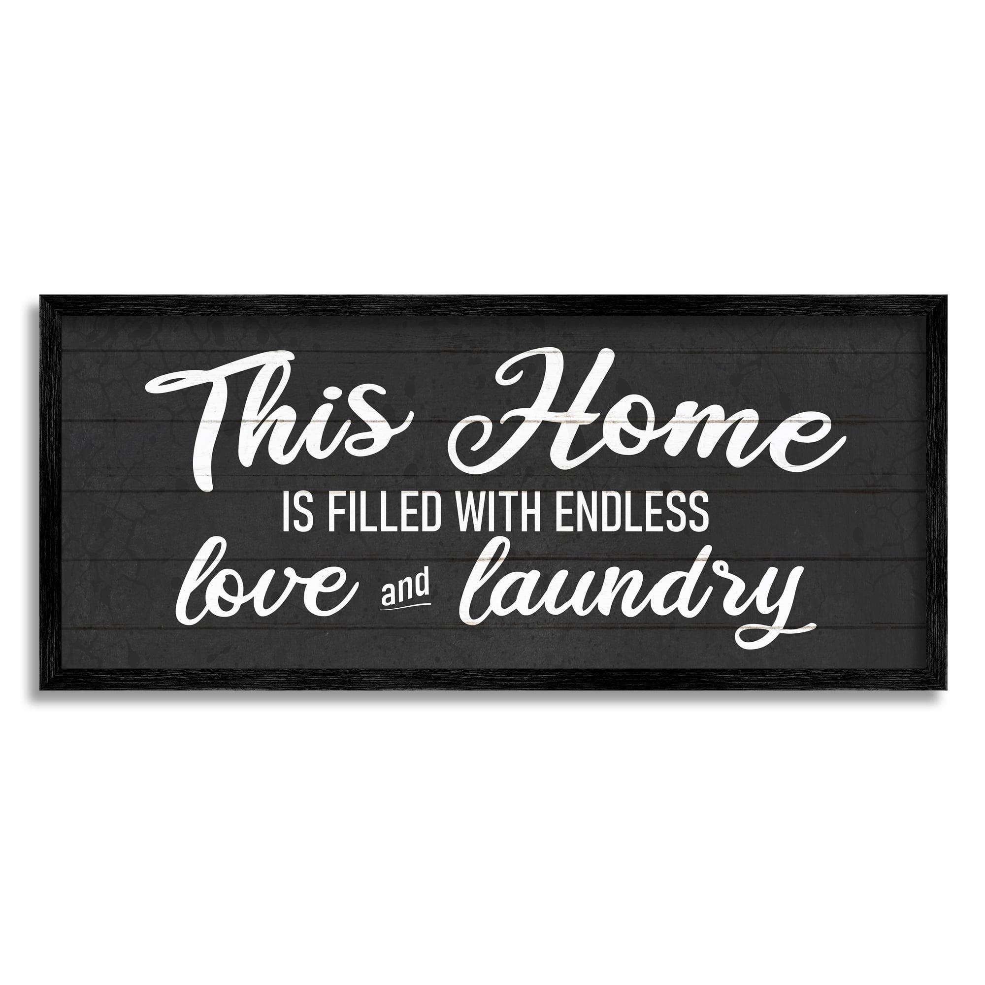 Stupell Industries Laundry Room Home Text Sign Typography Rustic Design Framed Wall Art, 30 x 13, Design by Kim Allen