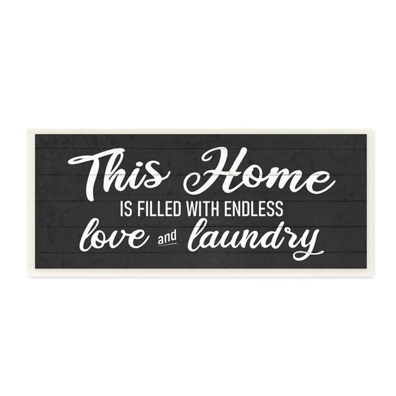 Stupell Industries Laundry Room Home Text Sign Typography Rustic Design Wood Wall Art, 17 x 7, Design by Kim Allen