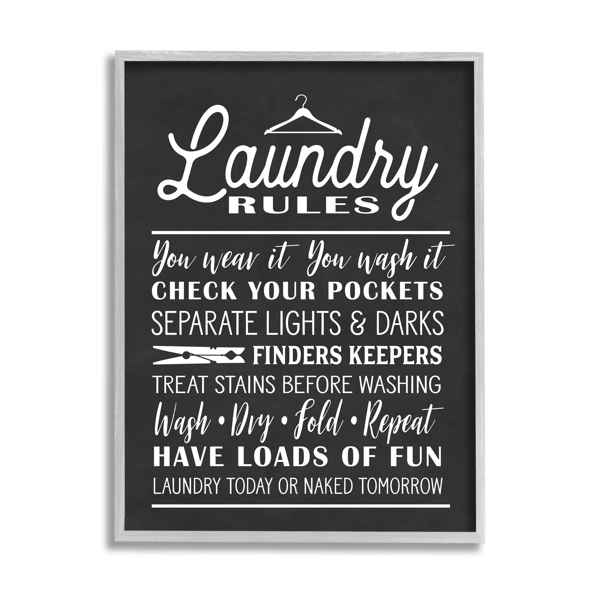 Stupell Laundry Room Rules Framed Art Print - 16 x 20 - Walmart.com