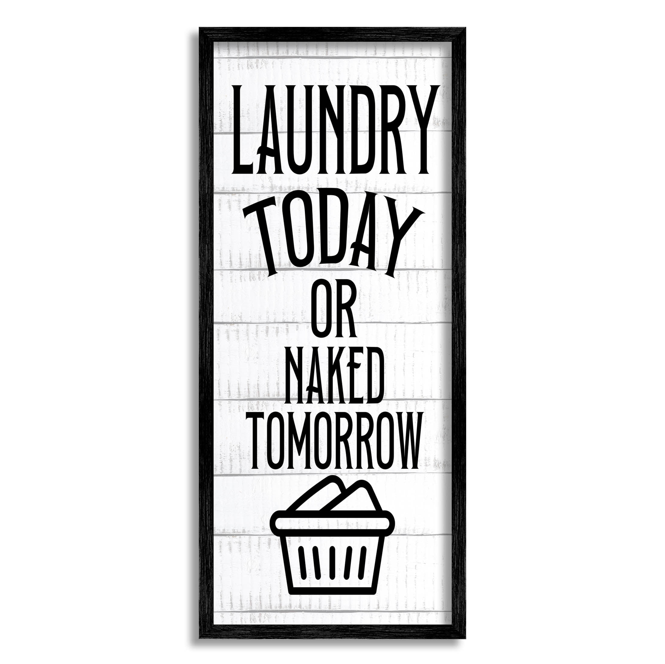 Stupell Industries Laundry Room Rustic Humor Typography Graphic Art Black Framed Art Print Wall Art, Design by Kim Allen