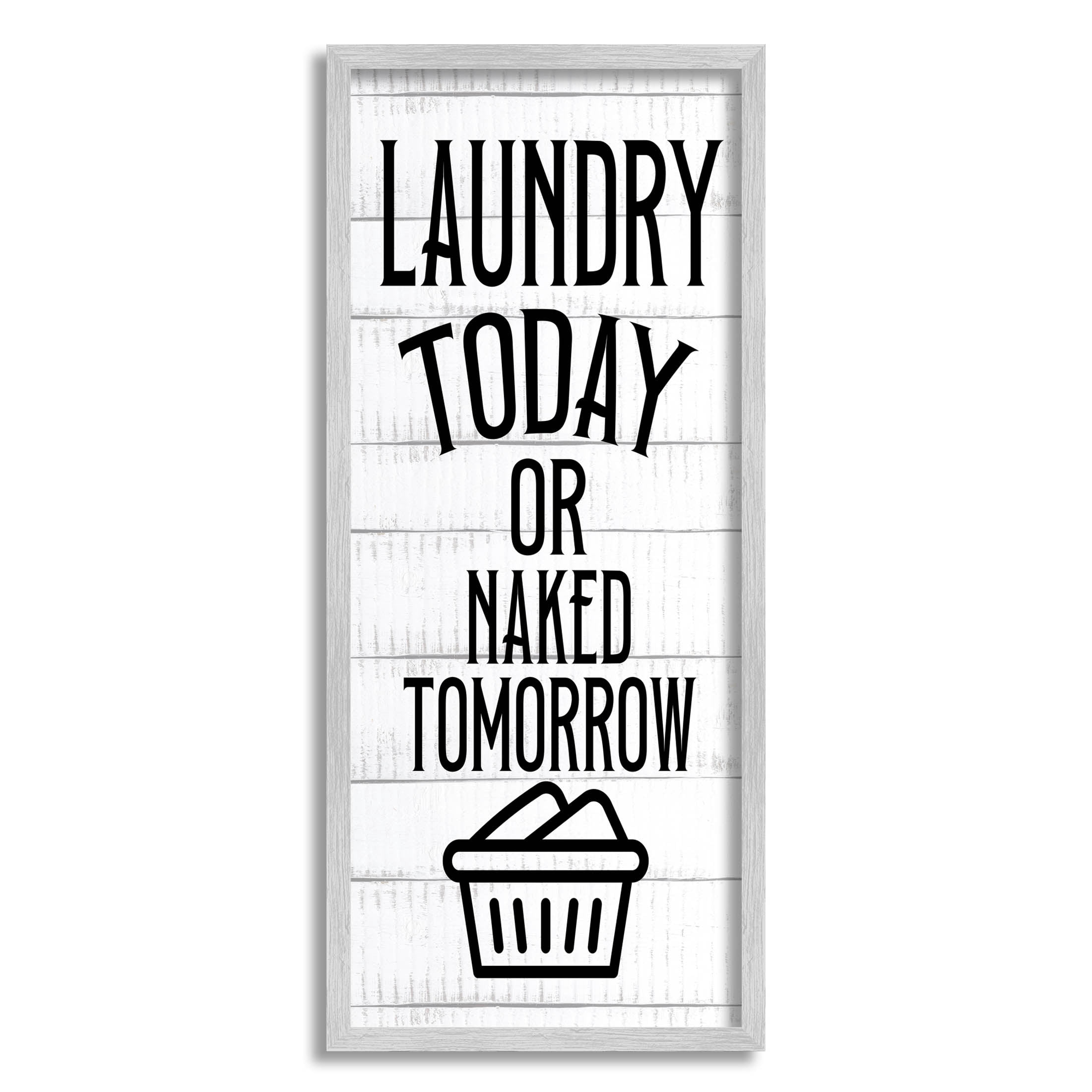 Stupell Industries Laundry Room Rustic Humor Typography Graphic Art Gray Framed Art Print Wall Art, Design by Kim Allen