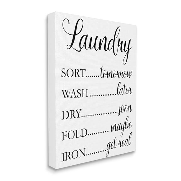 Stupell Industries Laundry Room Schedule Humorous Cleaning Priorities Inspirational Painting Gallery Wrapped Canvas Art Print Wall Art, 16 x 20