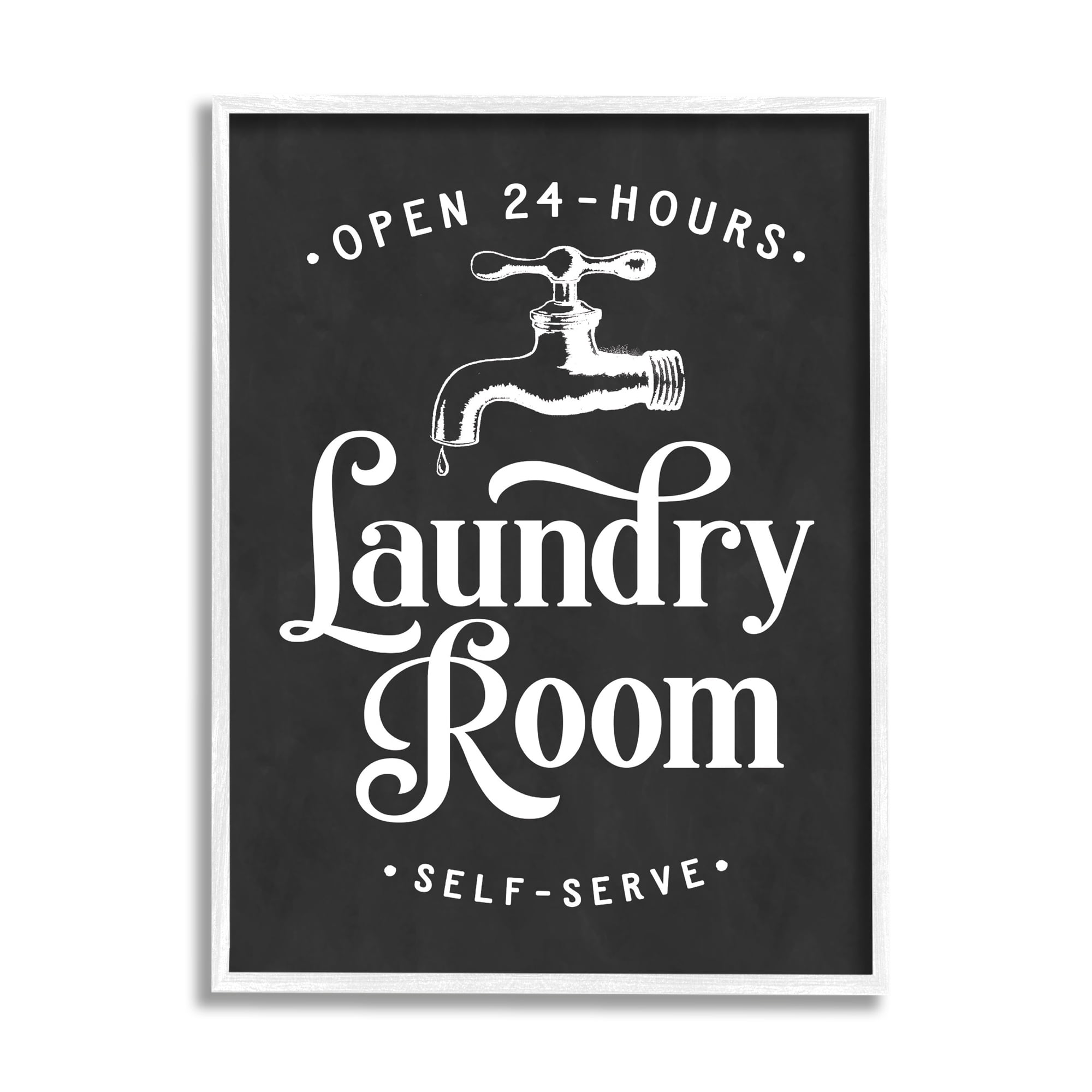 Stupell Industries Laundry Room Self-Service Sign Vintage Faucette Illustration, 16 x 20, Designed by Lettered and Lined