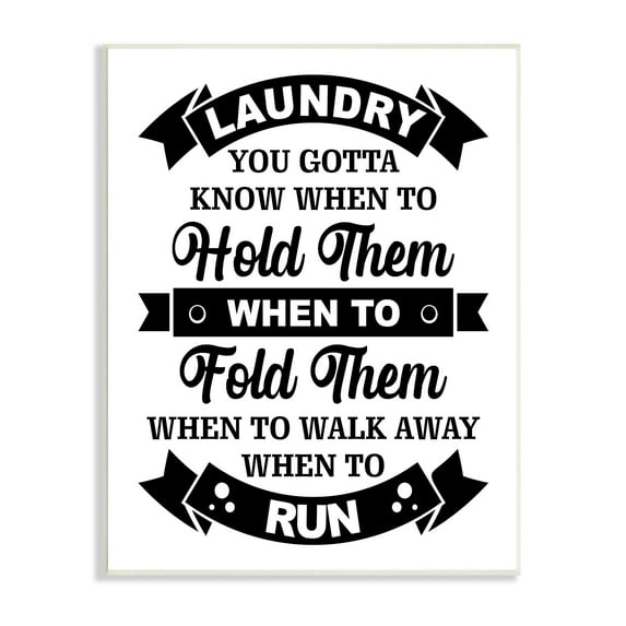 Stupell Industries Laundry Room Vintage Style Text Phrase Banners Graphic Art Unframed Art Print Wall Art, Design by Lettered and Lined