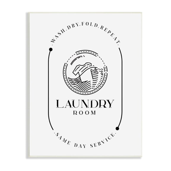 Stupell Industries Laundry Room Washing Machine Same Day Service Script, 13 x 19, Designed by Andrea Jasid Grassi