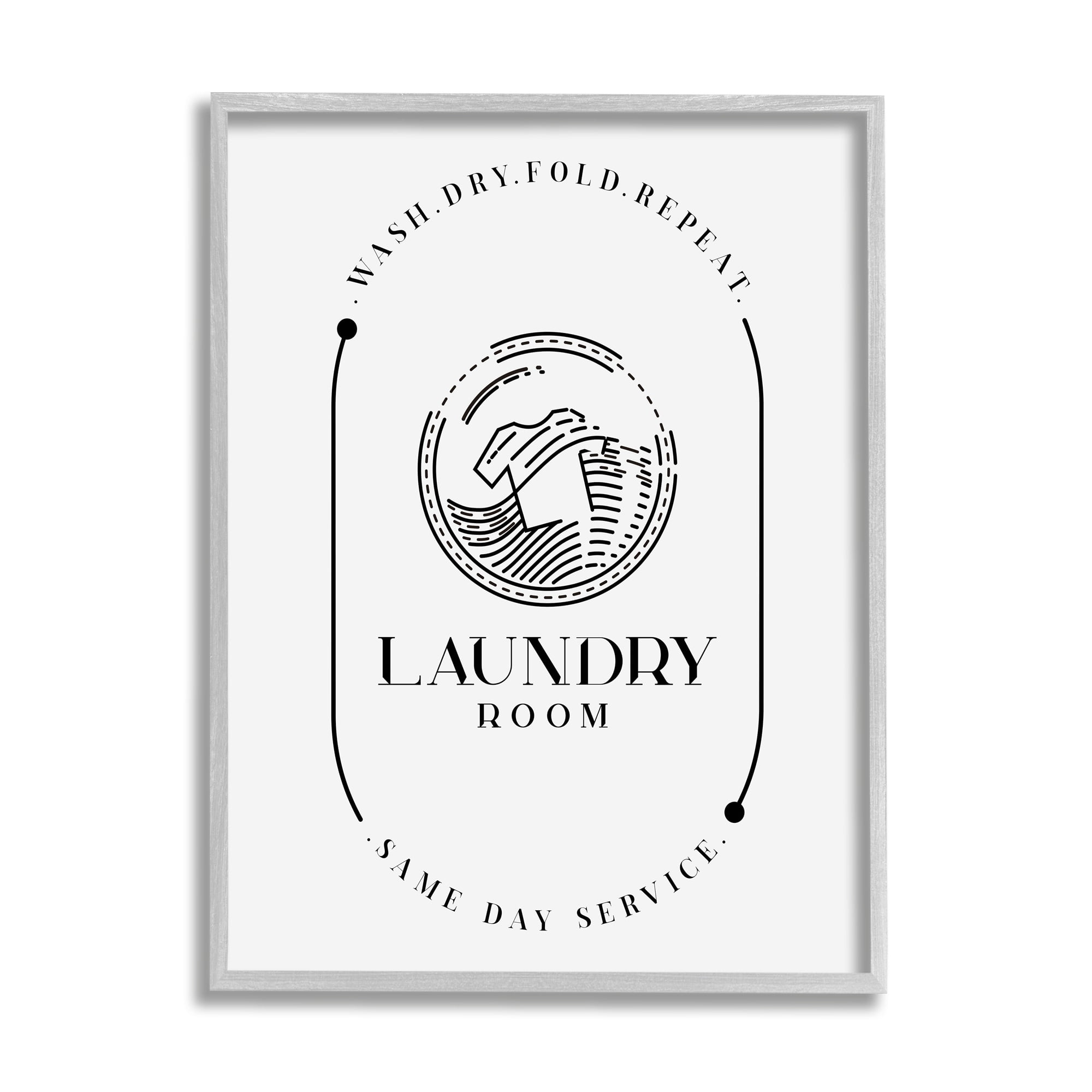 Stupell Industries Laundry Room Washing Machine Same Day Service Script, 24 x 30, Designed by Andrea Jasid Grassi