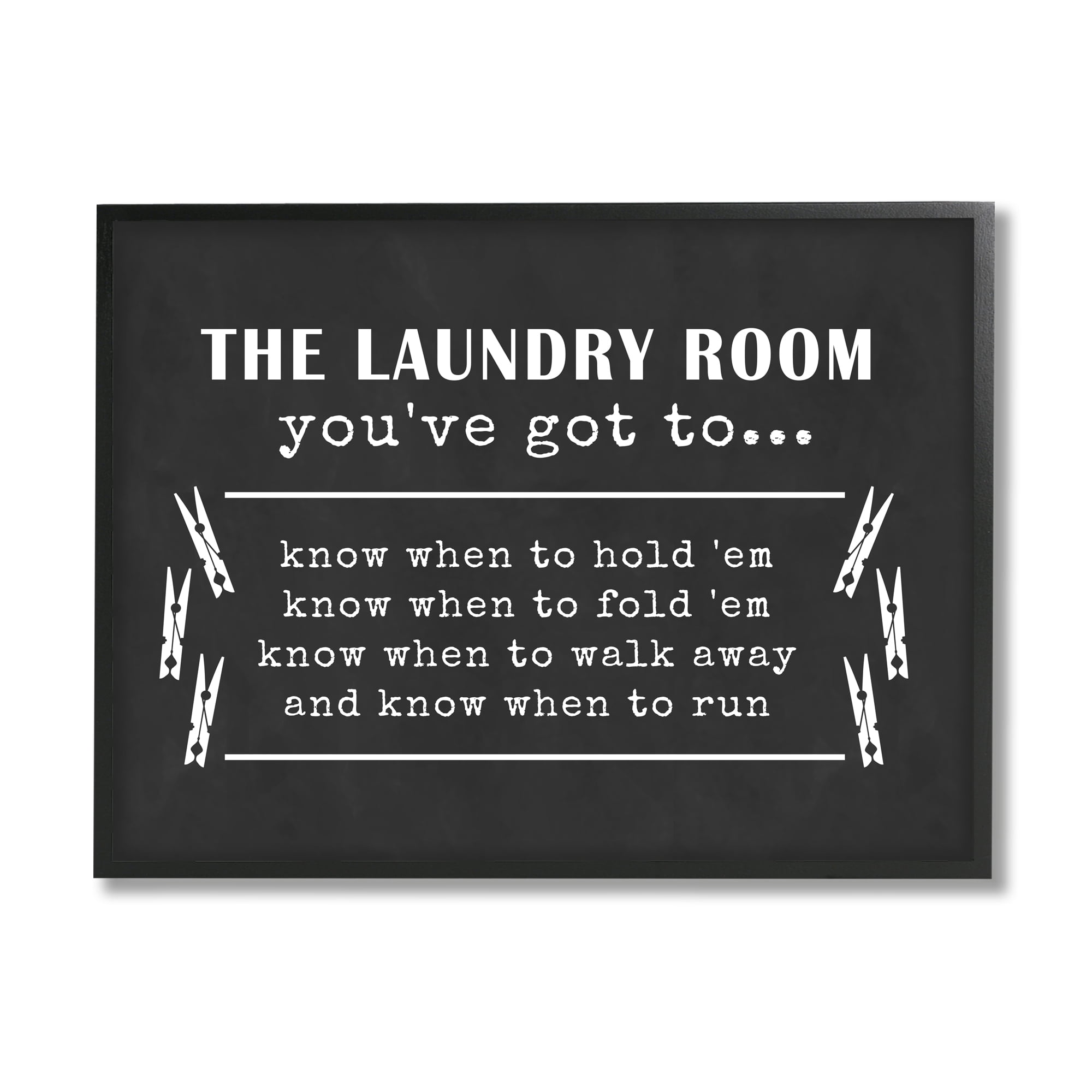 Stupell Industries Laundry Room You've Got to Know When Phrases Country Painting Black Framed Art Print Wall Art, 16 x 20, Design by Lettered and Lined