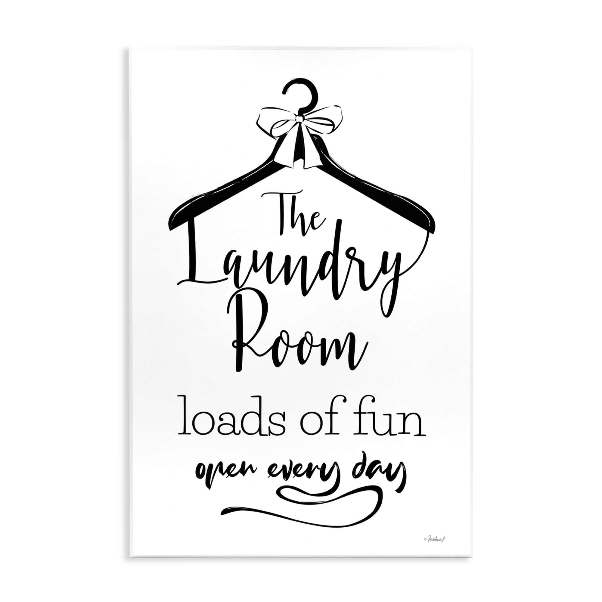 Stupell Industries Laundry Room with Hanger Bath & Laundry Painting Unframed Art Print Wall Art, 13 x 19