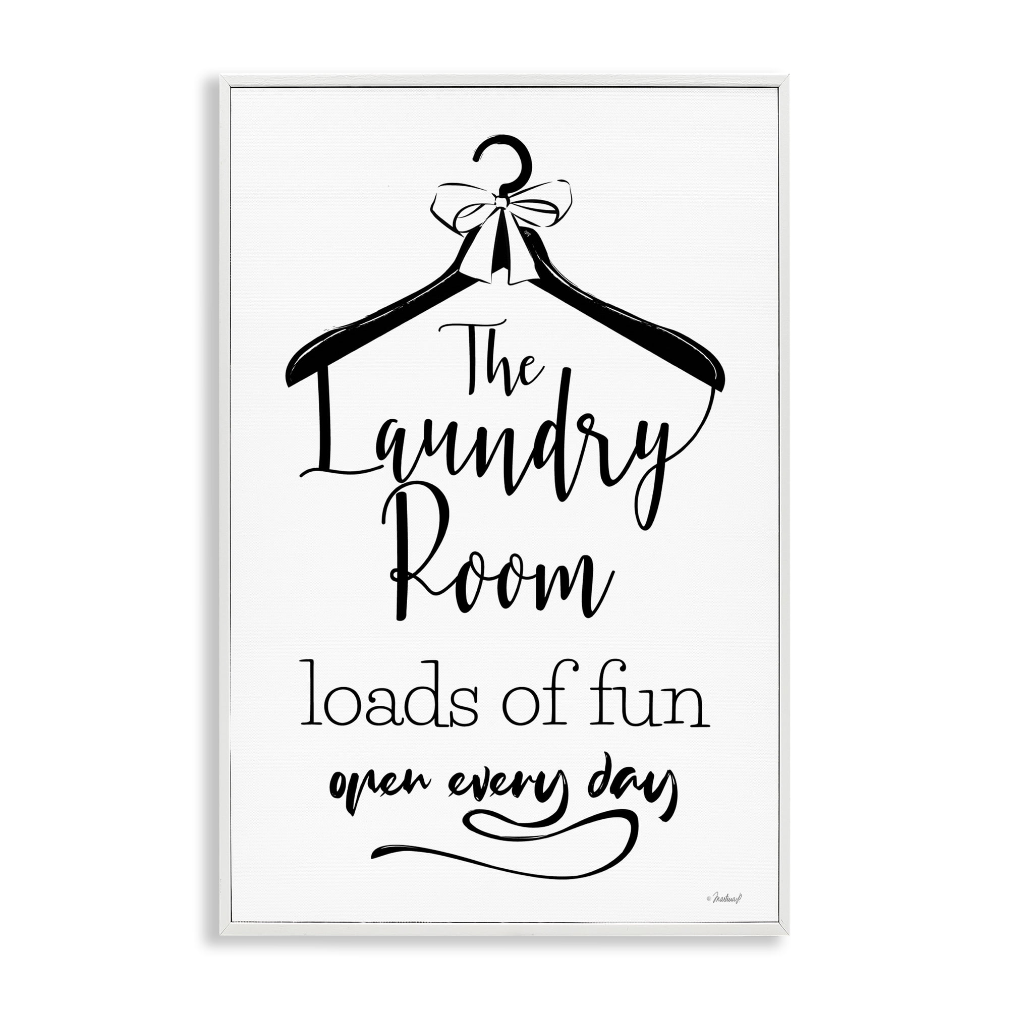 Stupell Industries Laundry Room with Hanger Bath & Laundry Painting White Framed Art Print Wall Art, 20 x 30