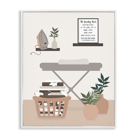 Stupell Industries Laundry Rules Modern View Quotes and Sayings Painting White Framed Art Print Wall Art, 11 x 14
