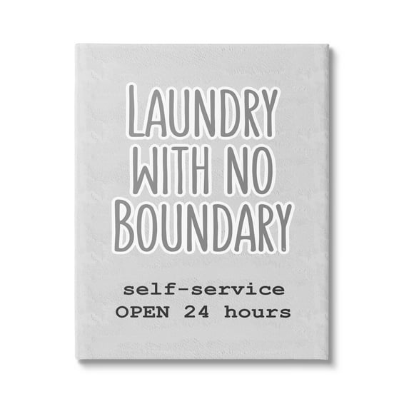 Stupell Industries Laundry Self Service Phrase Novelty Painting Gallery Wrapped Canvas Print Wall Art, 24 x 30