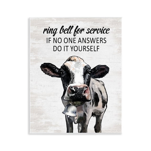 Stupell Industries Laundry Service Cow Quotes and Sayings Painting Unframed Art Print Wall Art, 11 x 14