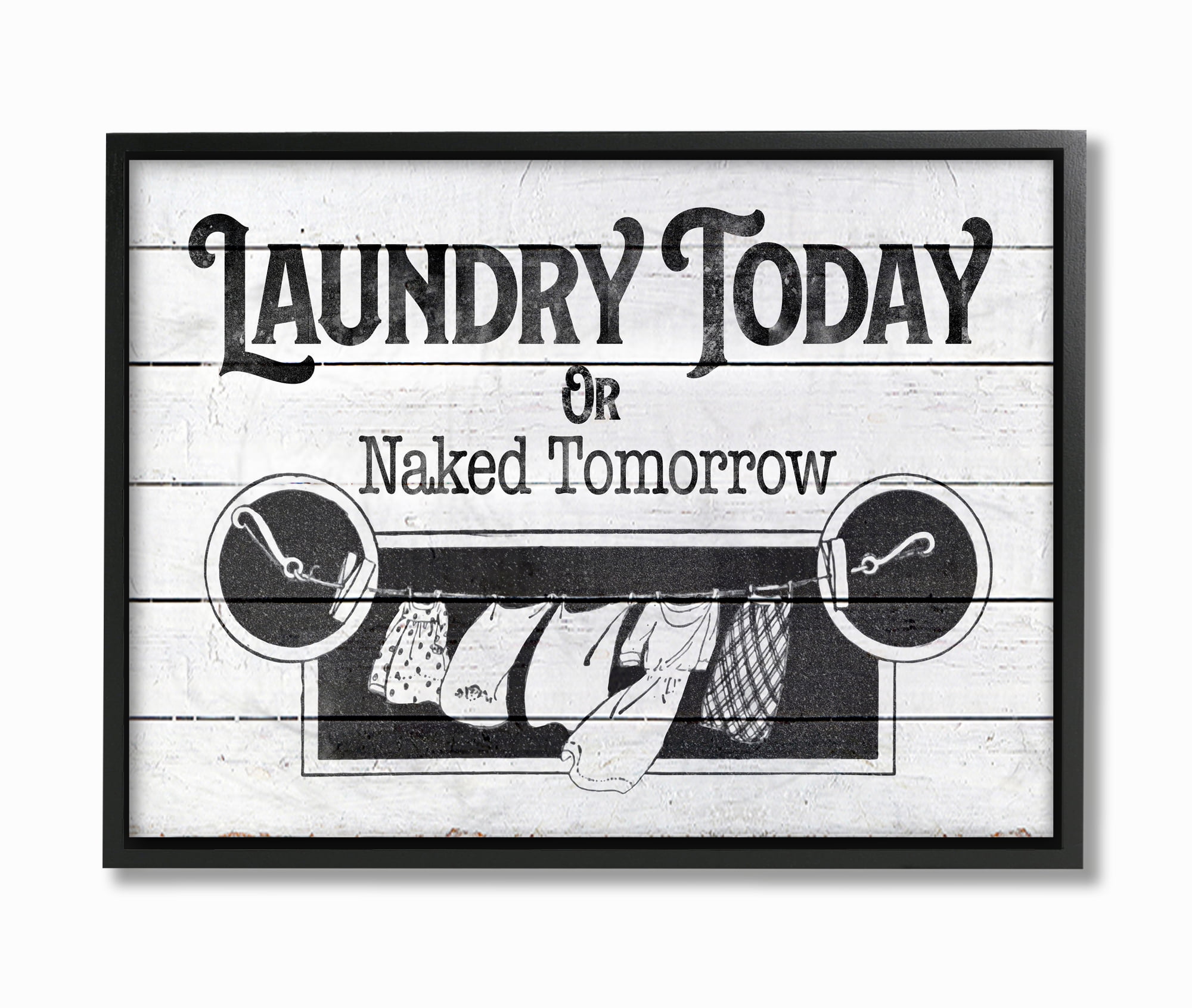 Stupell Industries Laundry Today Funny Bathroom Word Design Framed Wall Art by The Saturday Evening Post