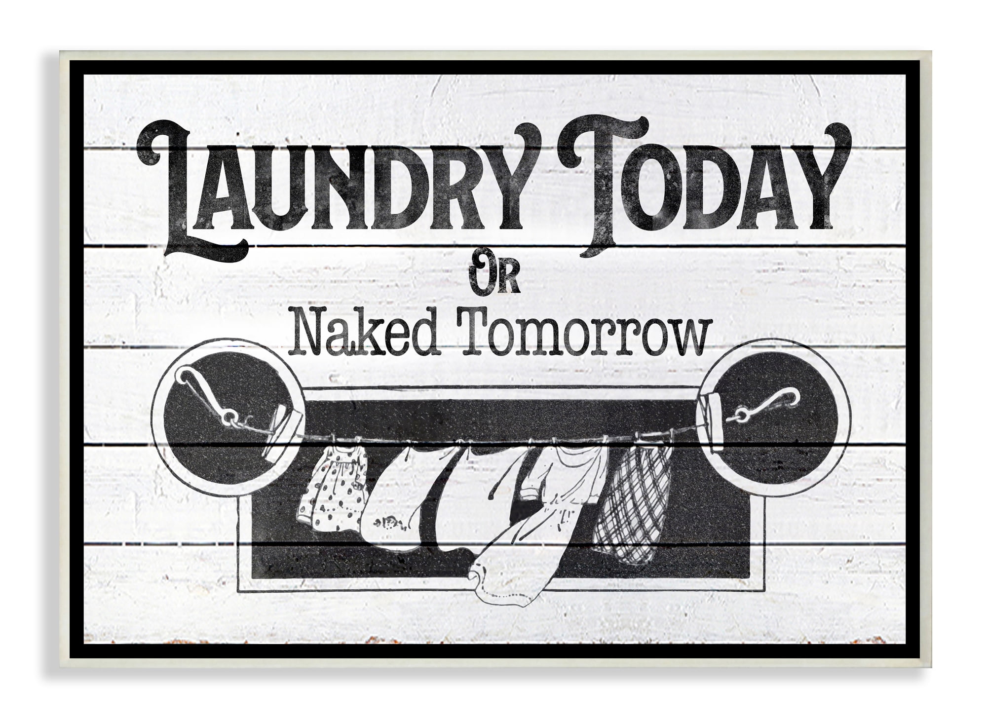 Stupell Industries Laundry Today Funny Bathroom Word Design Graphic Art Unframed Art Print Wall Art, 13x19, by The Saturday Evening Post