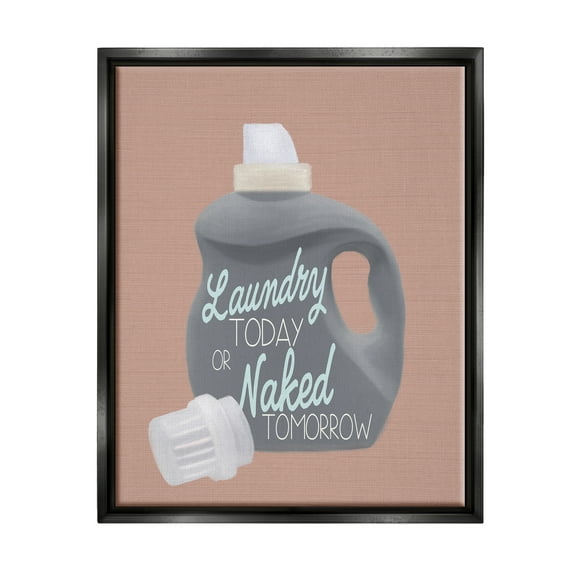 Stupell Industries Laundry Today Funny Phrase Typography Painting Black Floater Framed Art Print Wall Art, 17 x 21