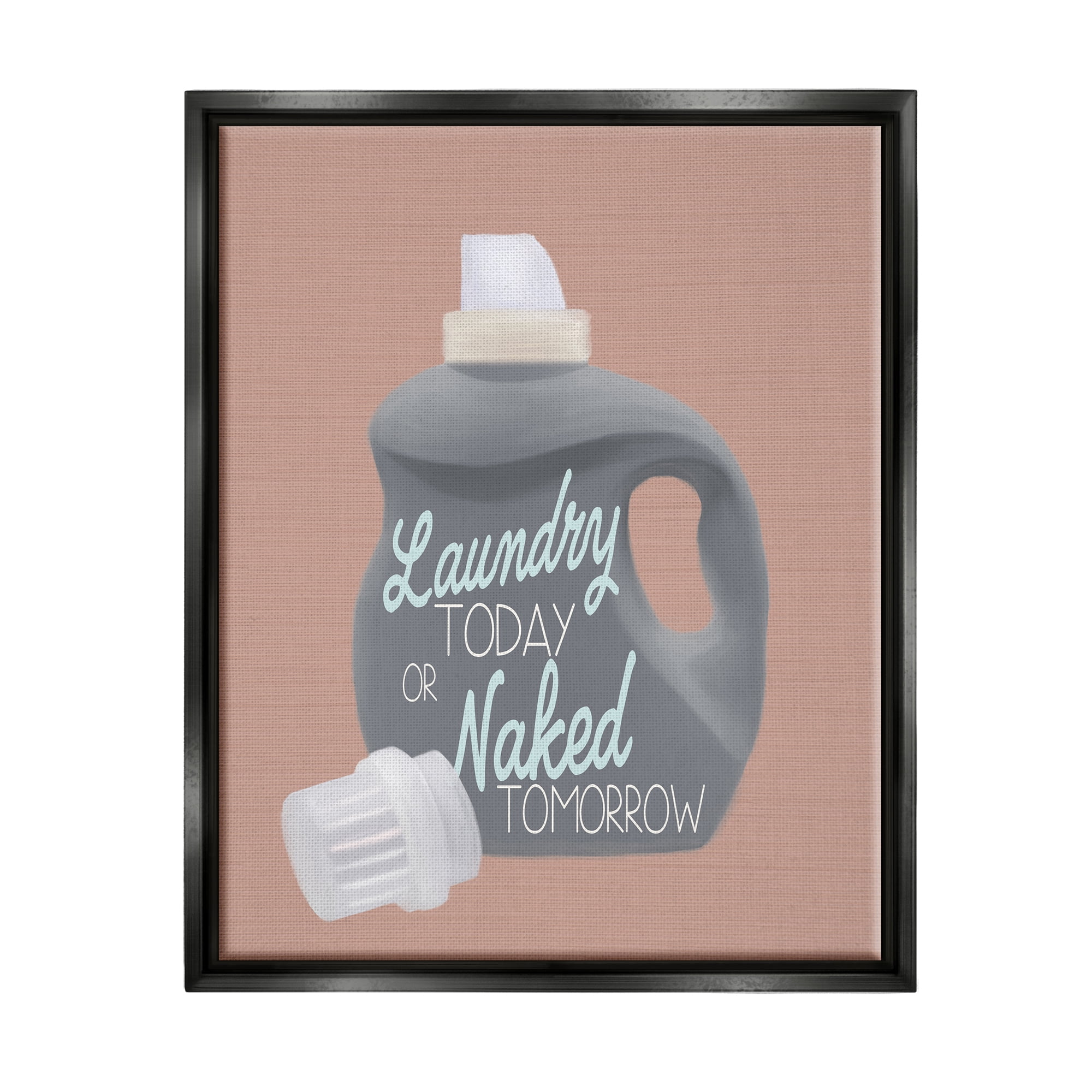 Stupell Industries Laundry Today Funny Phrase Typography Painting Black Floater Framed Art Print Wall Art, 25 x 31