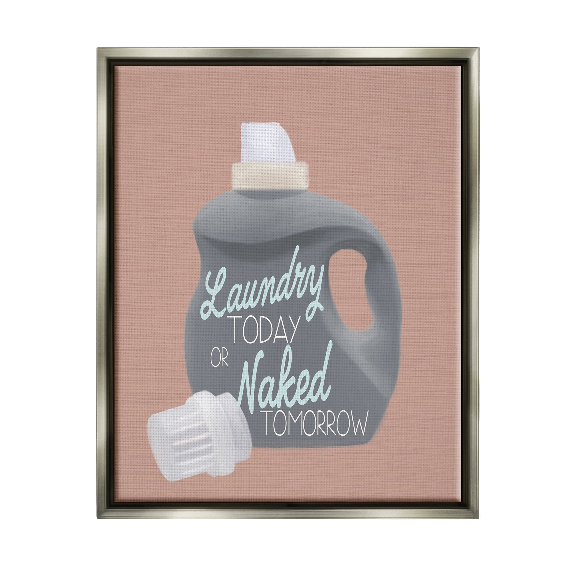 Stupell Industries Laundry Today Funny Phrase Typography Painting Gray Floater Framed Art Print Wall Art, 25 x 31