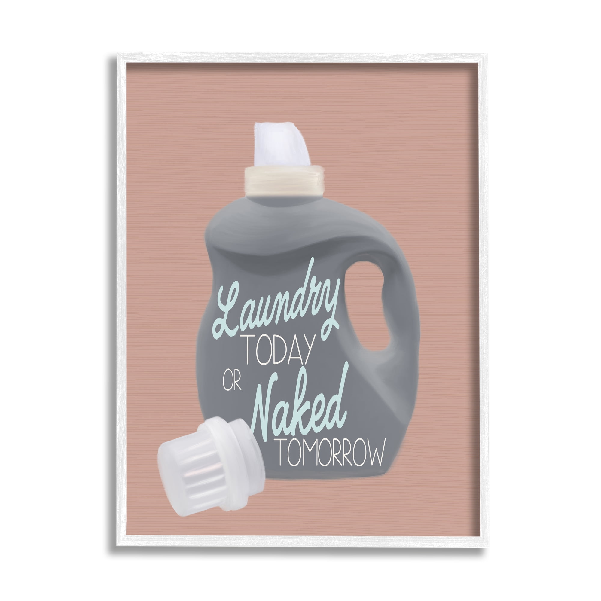Stupell Industries Laundry Today Funny Phrase Typography Painting White Framed Art Print Wall Art, 16 x 20
